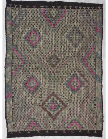 Vintage Turkish Denizli Kilim Rug