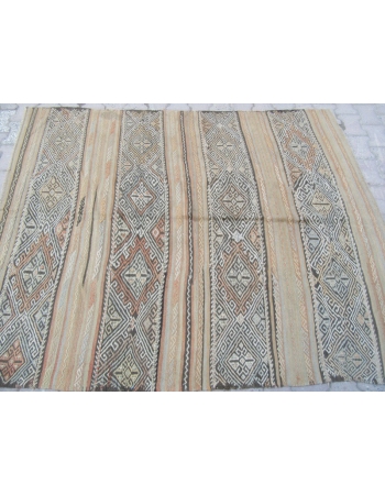 Vintage Turkish Denizli Kilim Rug