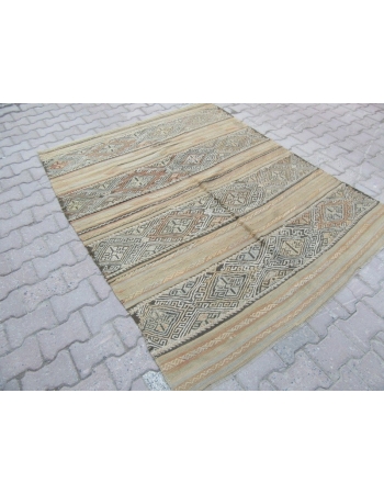 Vintage Turkish Denizli Kilim Rug