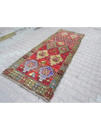 Vintage Traditional,Colorful Wool Hakkari Rug