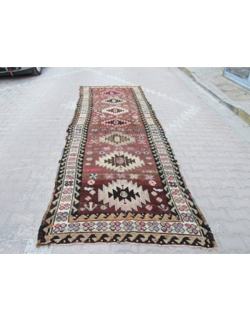 Vintage Traditional Wool Turkish Kars Rug