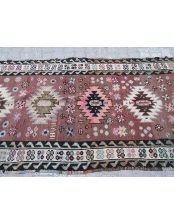 Vintage Traditional Wool Turkish Kars Rug