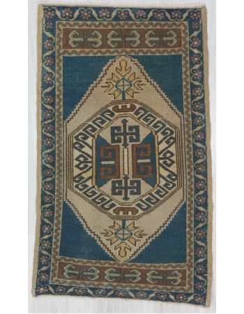 Vintage Washed Out Mini Oushak Rug