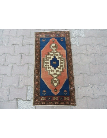 Handknotted Vintage Mini Turkish Carpet