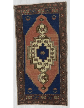 Handknotted Vintage Mini Turkish Carpet