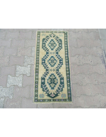 Green / Beige Mini Turkish Carpet