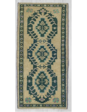 Green / Beige Mini Turkish Carpet