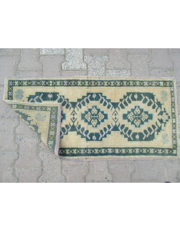 Green / Beige Mini Turkish Carpet