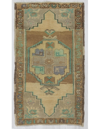 Vintage Mini Decorative Turkish Oushak Rug