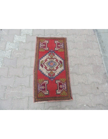 Vintage Decorative Mini Turkish Rug