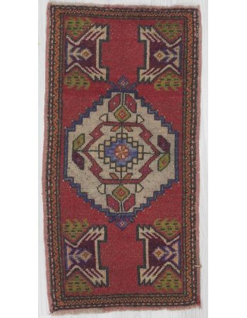 Vintage Decorative Mini Turkish Rug