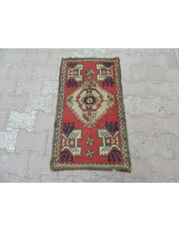 Vintage Decorative Mini Turkish Rug