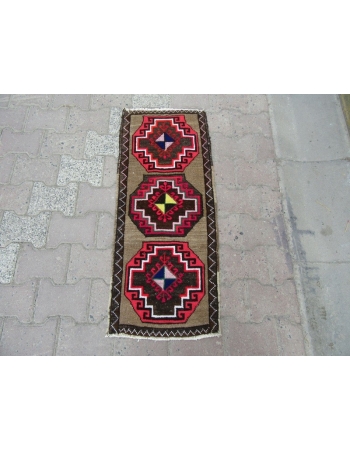 Decorative Vintage Turkish Mini Rug