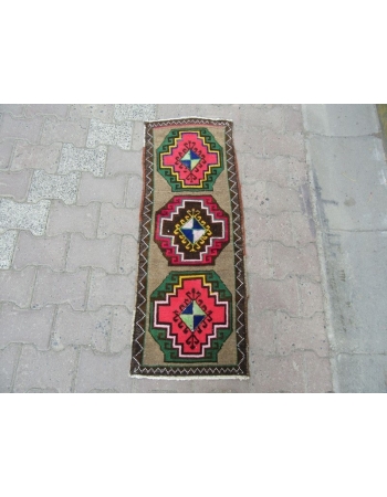 Decorative Unique Vintage Mini Turkish Rug