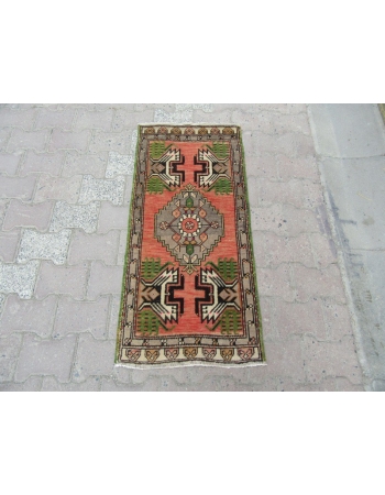 Vintage Decorative Mini Turkish Oushak Carpet