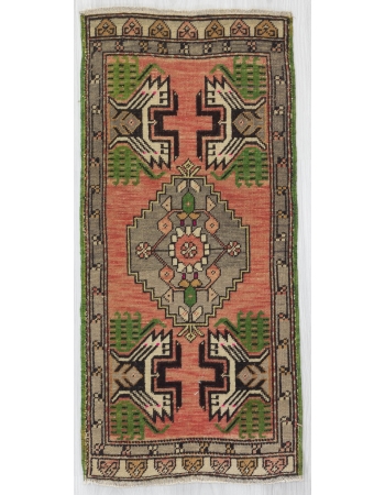 Vintage Decorative Mini Turkish Oushak Carpet