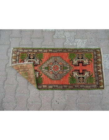 Vintage Decorative Mini Turkish Oushak Carpet