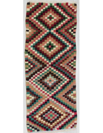 Vintage Colorful Decorative Turkish Carpet