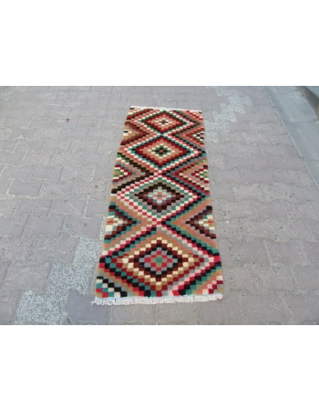 Vintage Colorful Decorative Turkish Carpet