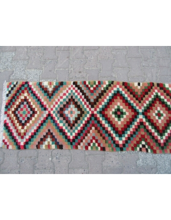 Vintage Colorful Decorative Turkish Carpet