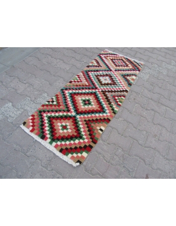 Vintage Colorful Decorative Turkish Carpet