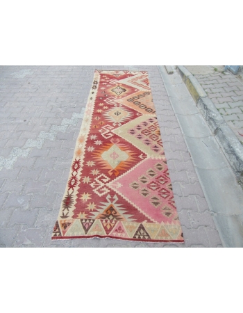 Vintage Decorative Turkish Kilim Runner