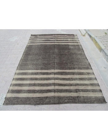 Vintage Striped Goat Hair Kilim Rug