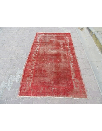 Overdyed Rust Vintage Turkish Carpet