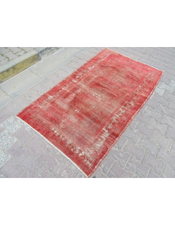 Overdyed Rust Vintage Turkish Carpet