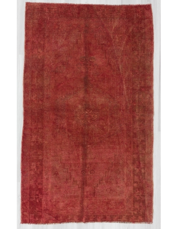 Vintage Red Overdyed Turkish Carpet