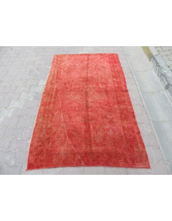 Vintage Red Overdyed Turkish Carpet