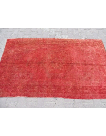 Vintage Red Overdyed Turkish Carpet