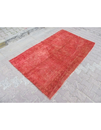 Vintage Red Overdyed Turkish Carpet