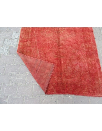 Vintage Red Overdyed Turkish Carpet