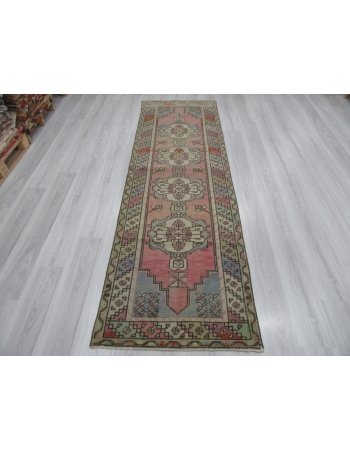 Vintage Decorative Turkish Runner Rug