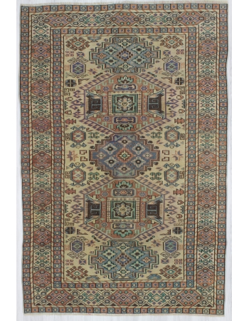 Vintage Geometric Turkish Anatolian Rug