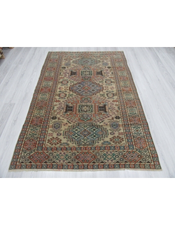 Vintage Geometric Turkish Anatolian Rug