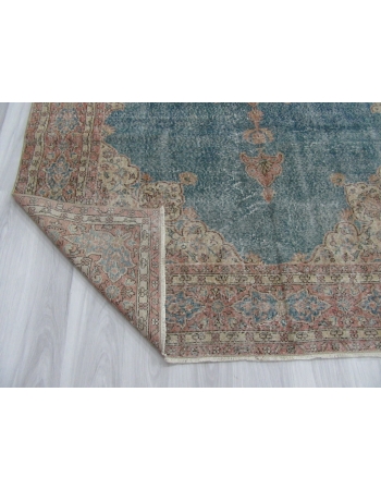 Vintage Blue Ground Oushak Rug