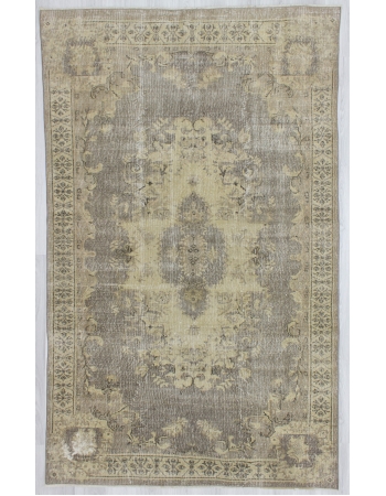 Distressed Washed Out Turkish Oushak Rug