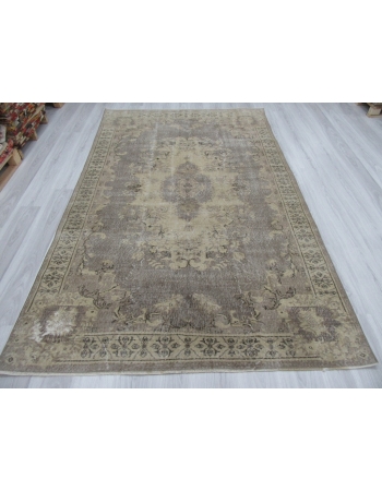 Distressed Washed Out Turkish Oushak Rug