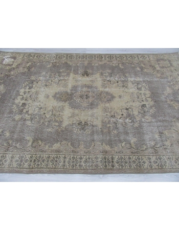 Distressed Washed Out Turkish Oushak Rug