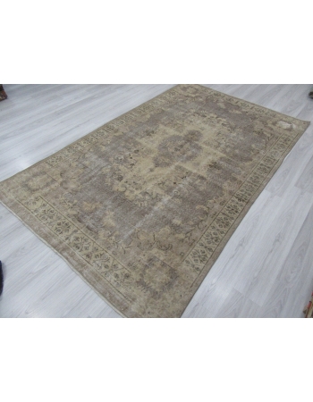 Distressed Washed Out Turkish Oushak Rug