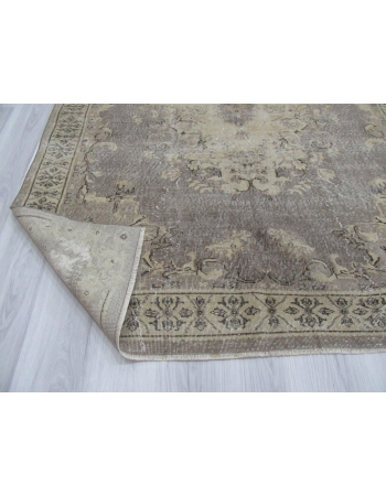 Distressed Washed Out Turkish Oushak Rug