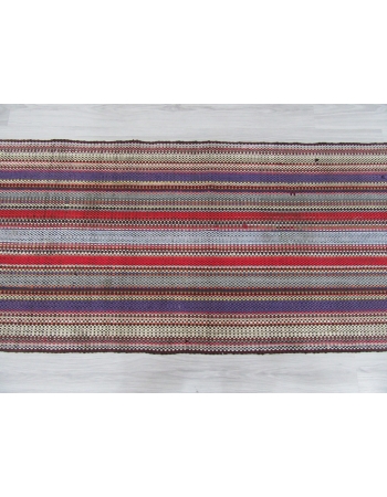 Hand Loomed Vertical Striped Kilim Rug