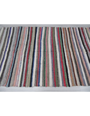 Striped Vintage Turkish Rag Rug