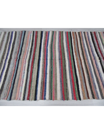Striped Vintage Turkish Rag Rug