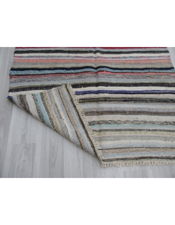 Striped Vintage Turkish Rag Rug