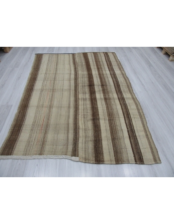 Vintage Natural Turkish Kilim Rug