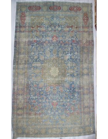 Oversized Antique Distressed Persian Tabriz Rug