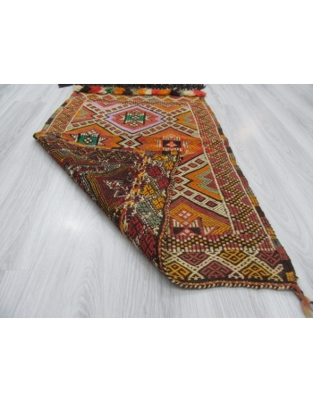 Decorative Small Vintage Embroidered Kilim